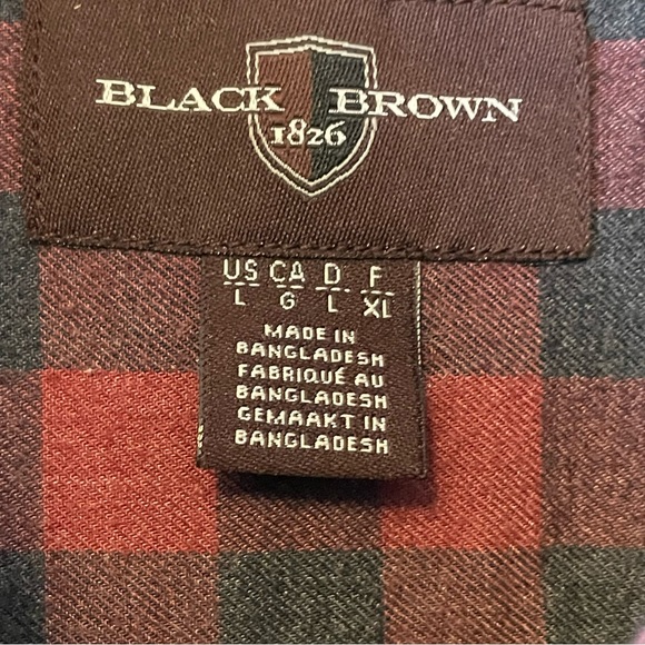Black Brown 1826 Plaid Flannel Shirt-Mens Colour Maroon and Black Size L… - Picture 3 of 12